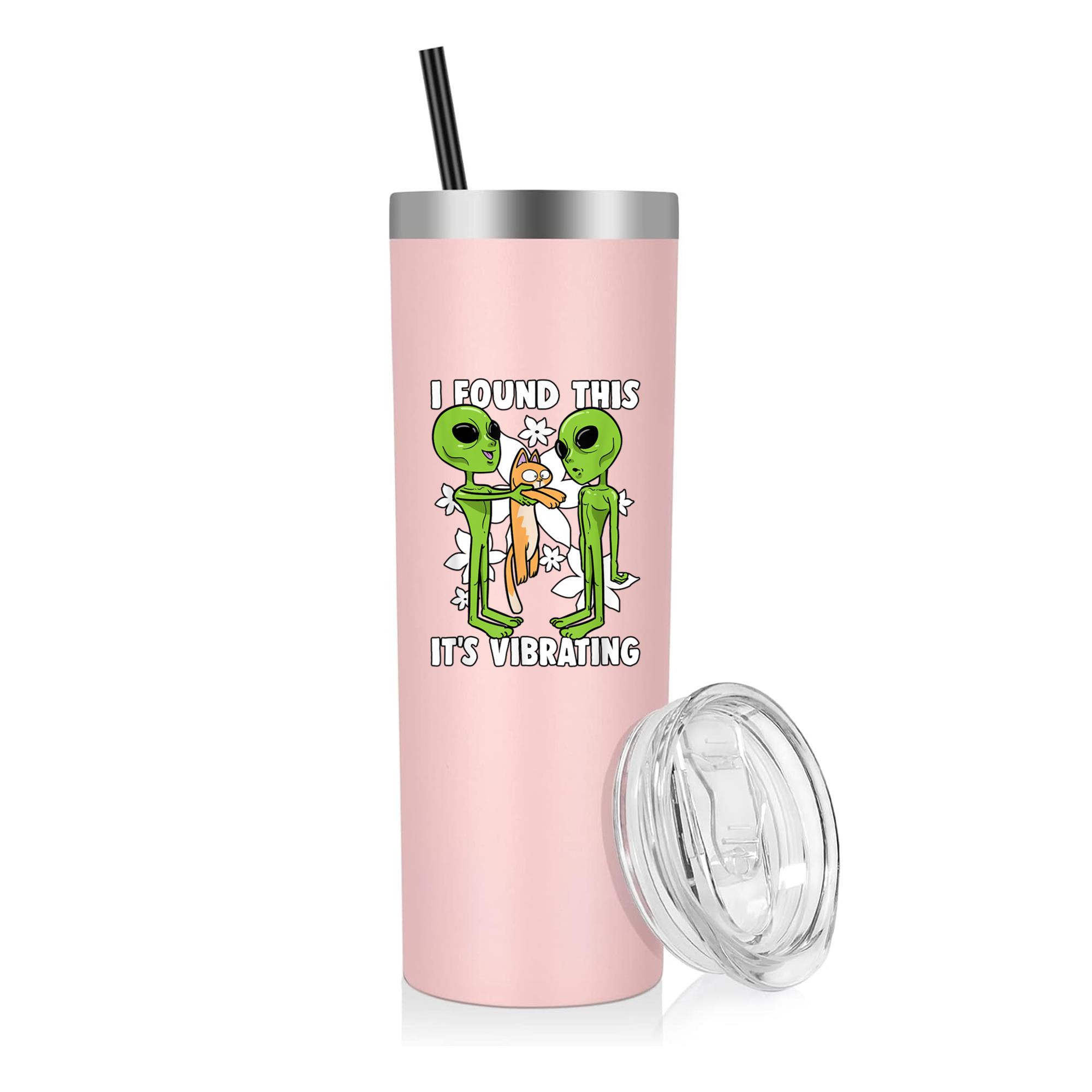 Alien Cat I Found This Its Vibrating Ufo 20oz Stainless Steel Tumbler