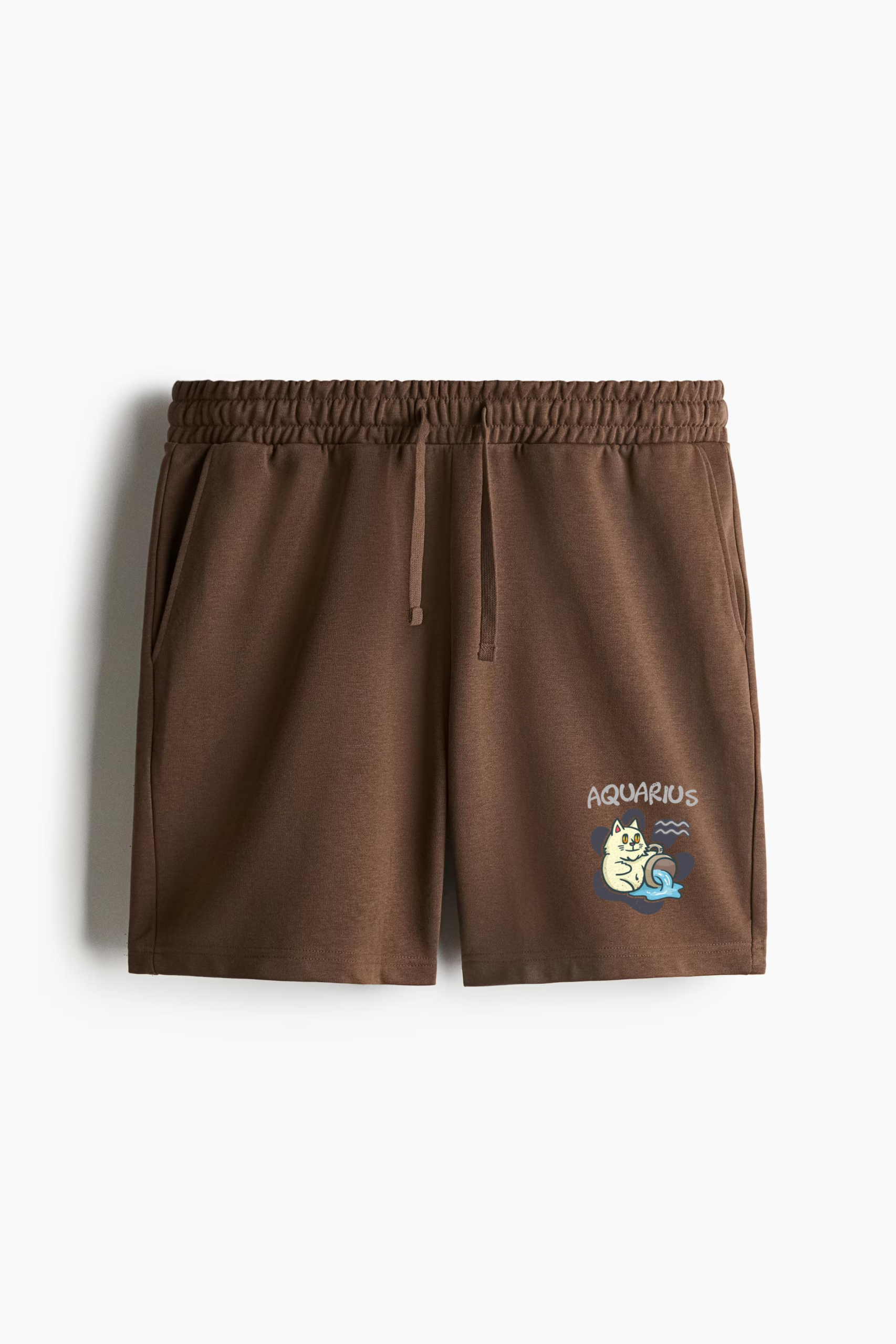 Aquarius Cat Zodiac Relaxed-Fit Shorts - Image 2
