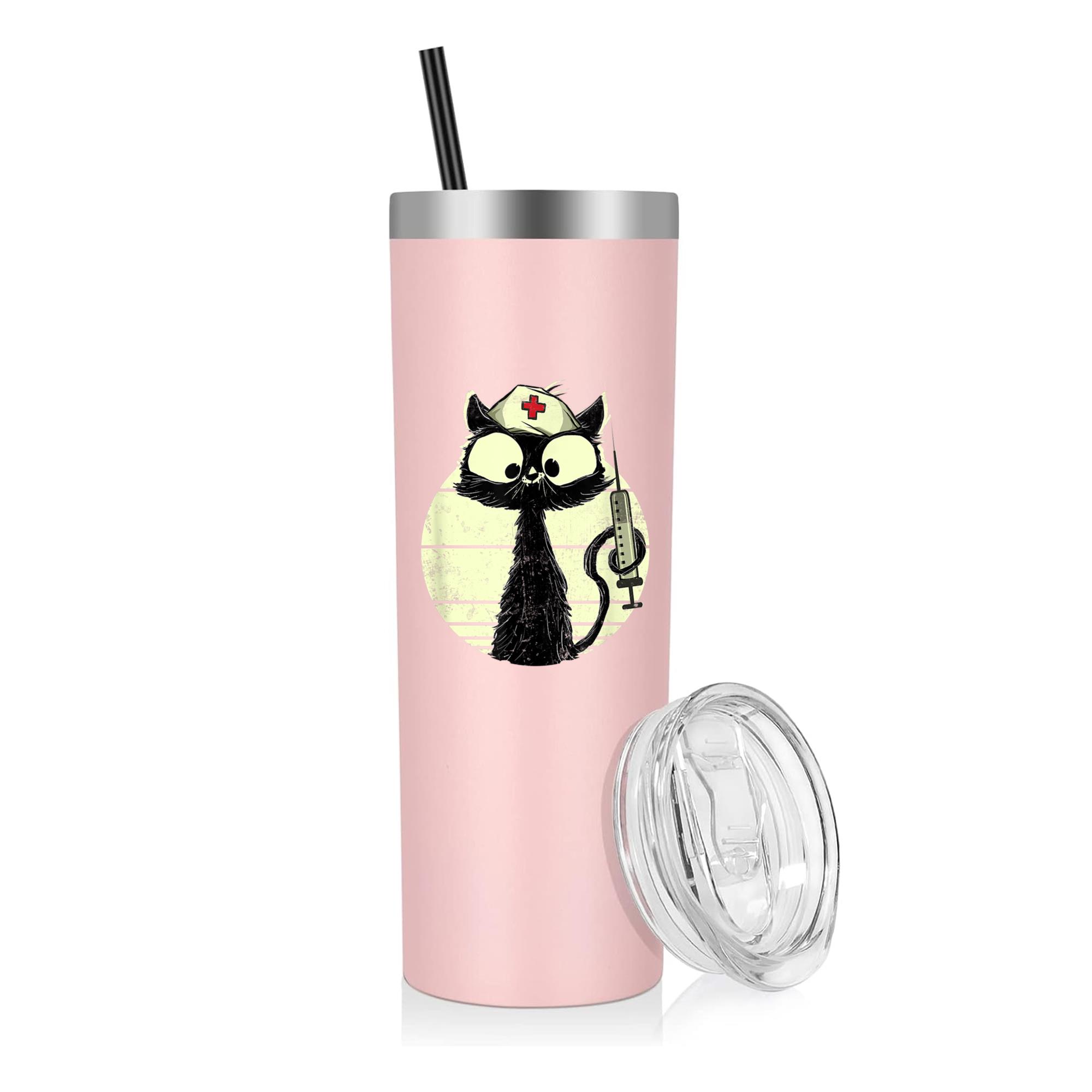 Black Cat Owner Nurse 20oz Stainless Steel Tumbler