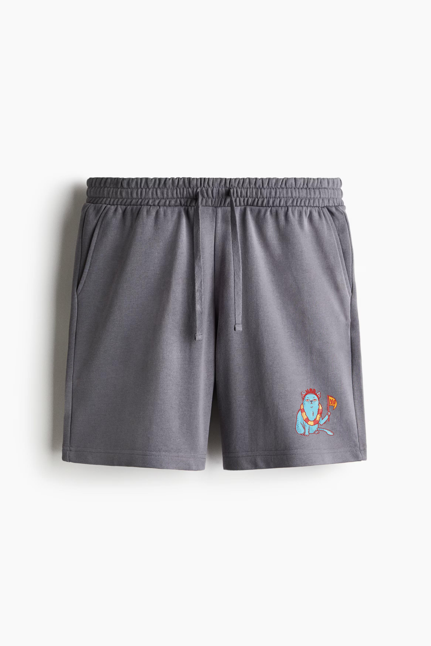 Blue Cat Wearing A Hawaiian Lei And Holding A Flag Relaxed-Fit Shorts - Image 4