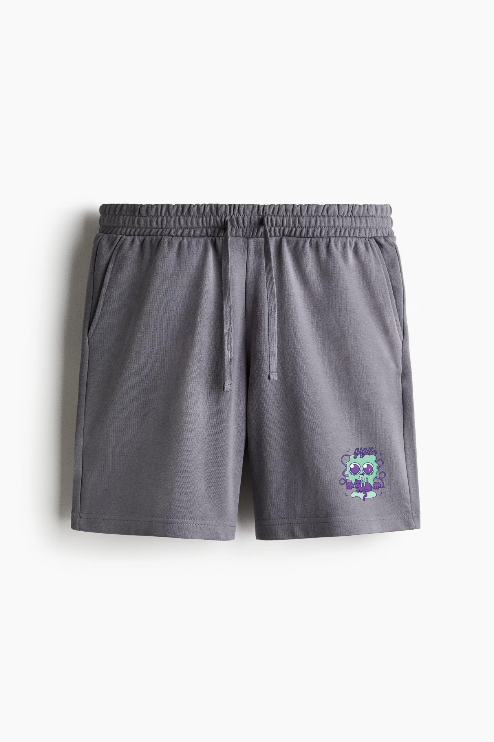 Cartoon Of A Green And Purple Monster With A Cat On It Relaxed-Fit Shorts - Image 4