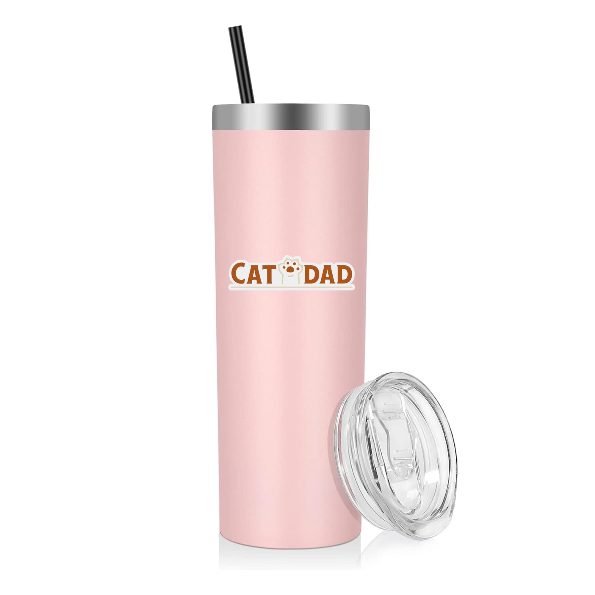 Cat Dad Quote Badge 20oz Stainless Steel Tumbler