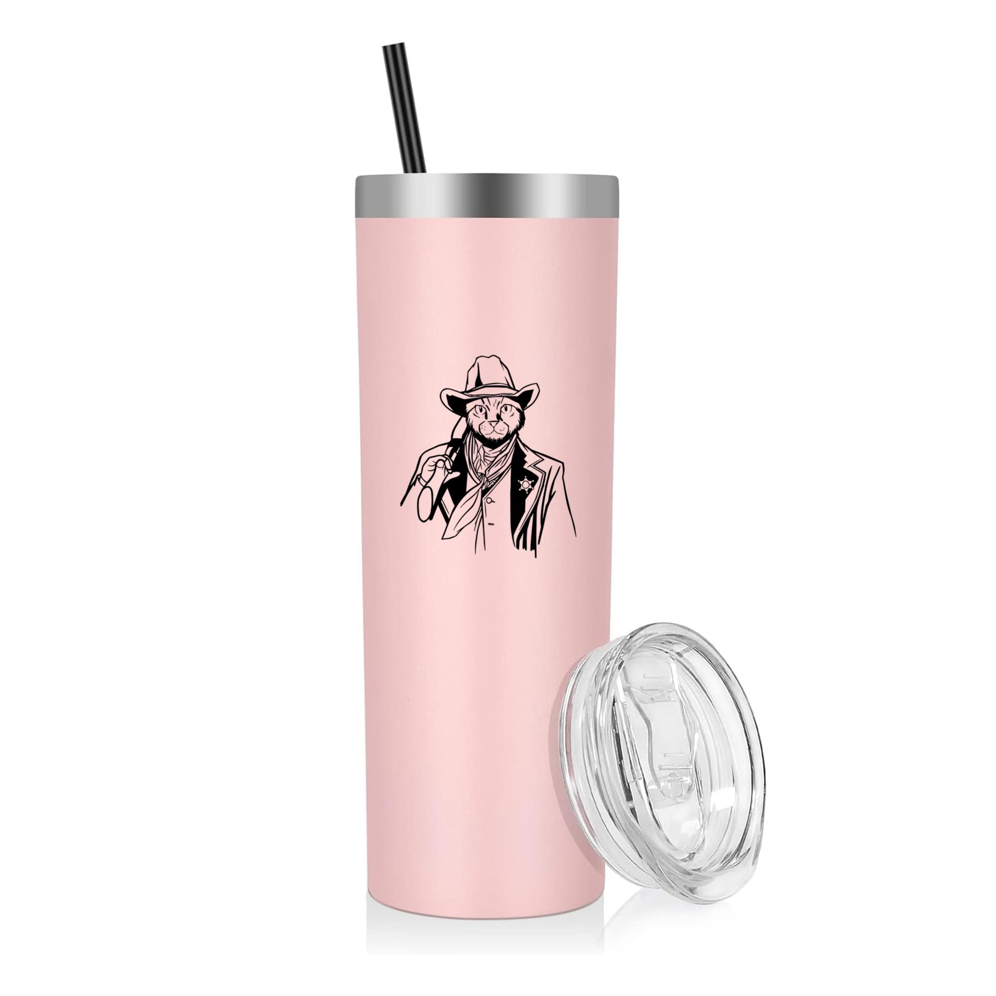 Cat Hat Rifle Stroke 20oz Stainless Steel Tumbler