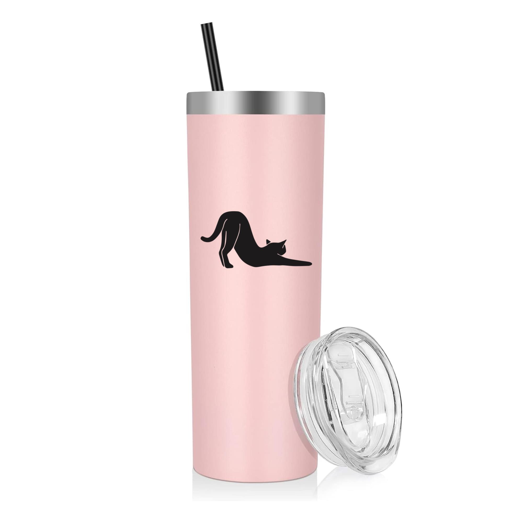 Cat Stretching Animal Silhouette 20oz Stainless Steel Tumbler