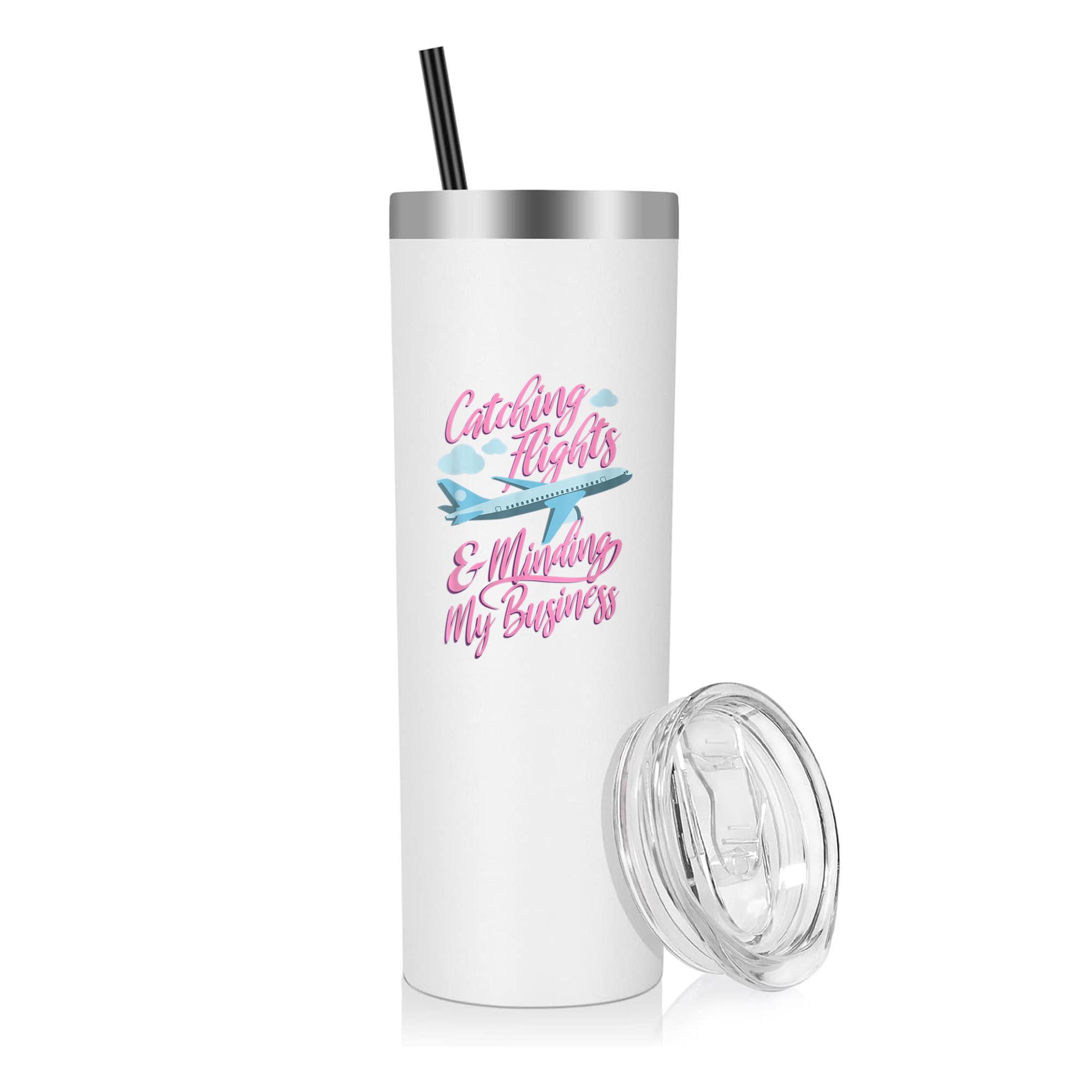 Catching Flights And Minding My Business 20oz Stainless Steel Tumbler - Image 2