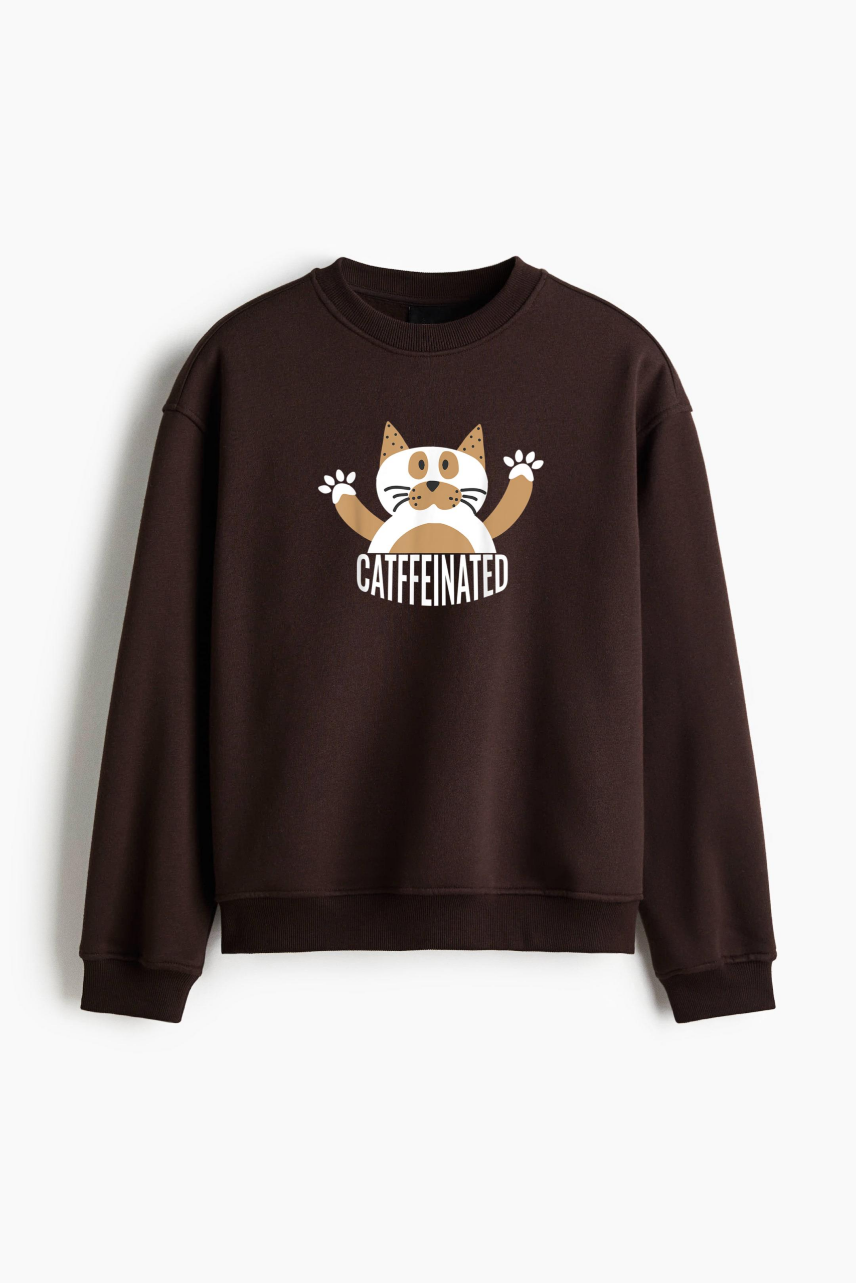 Cats And Caffeine Regular Fit Printed Sweatshirt - Image 3