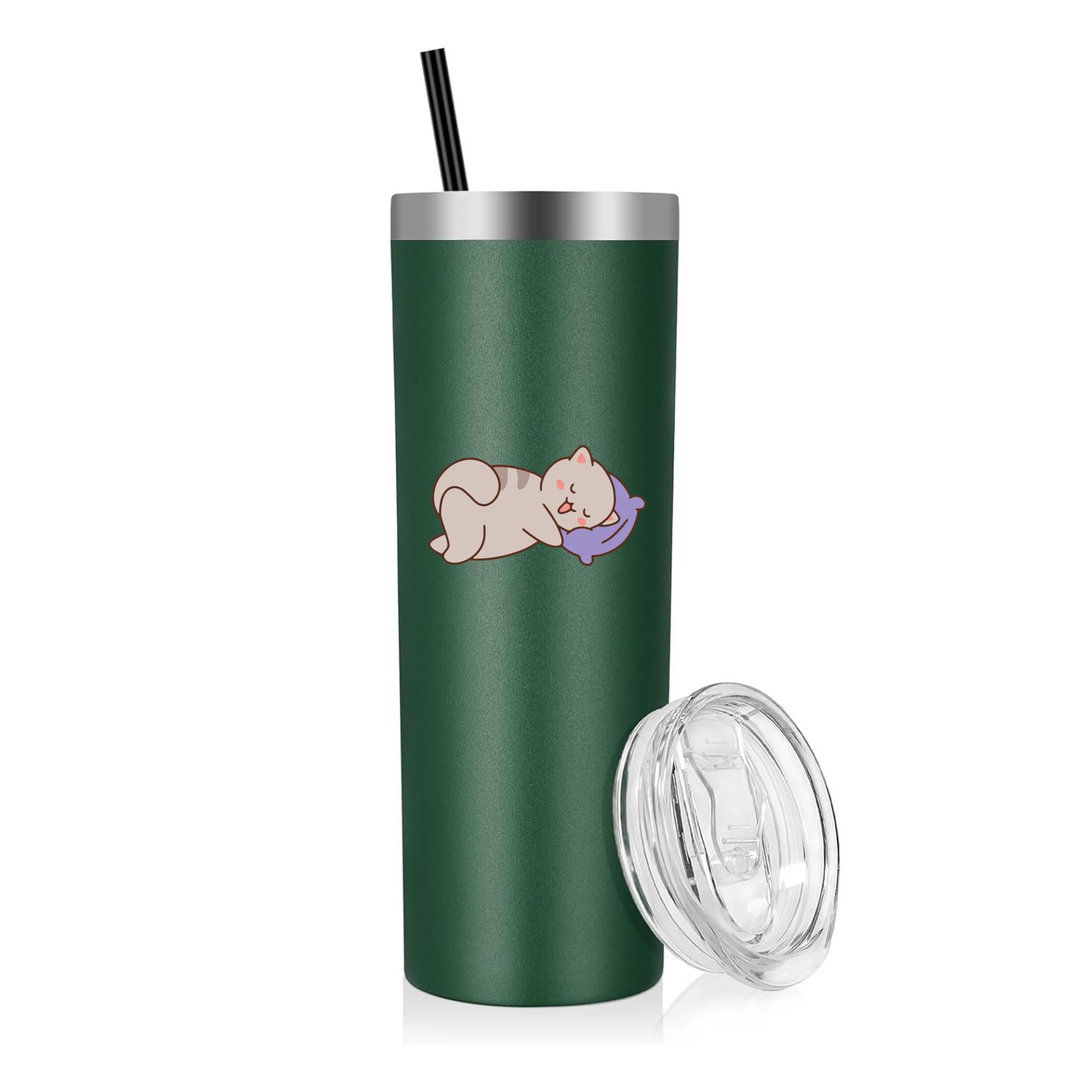 Cute Cat Sleeping Animal 20oz Stainless Steel Tumbler - Image 3