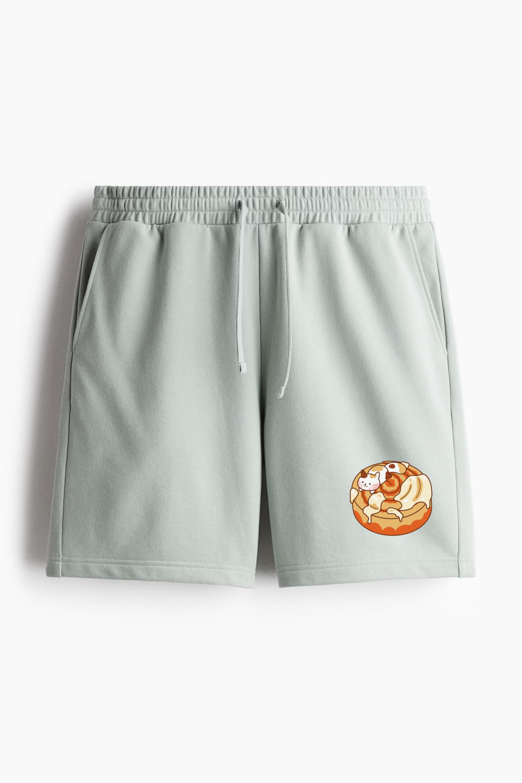 Cute Cinnamon Roll Cat Relaxed-Fit Shorts