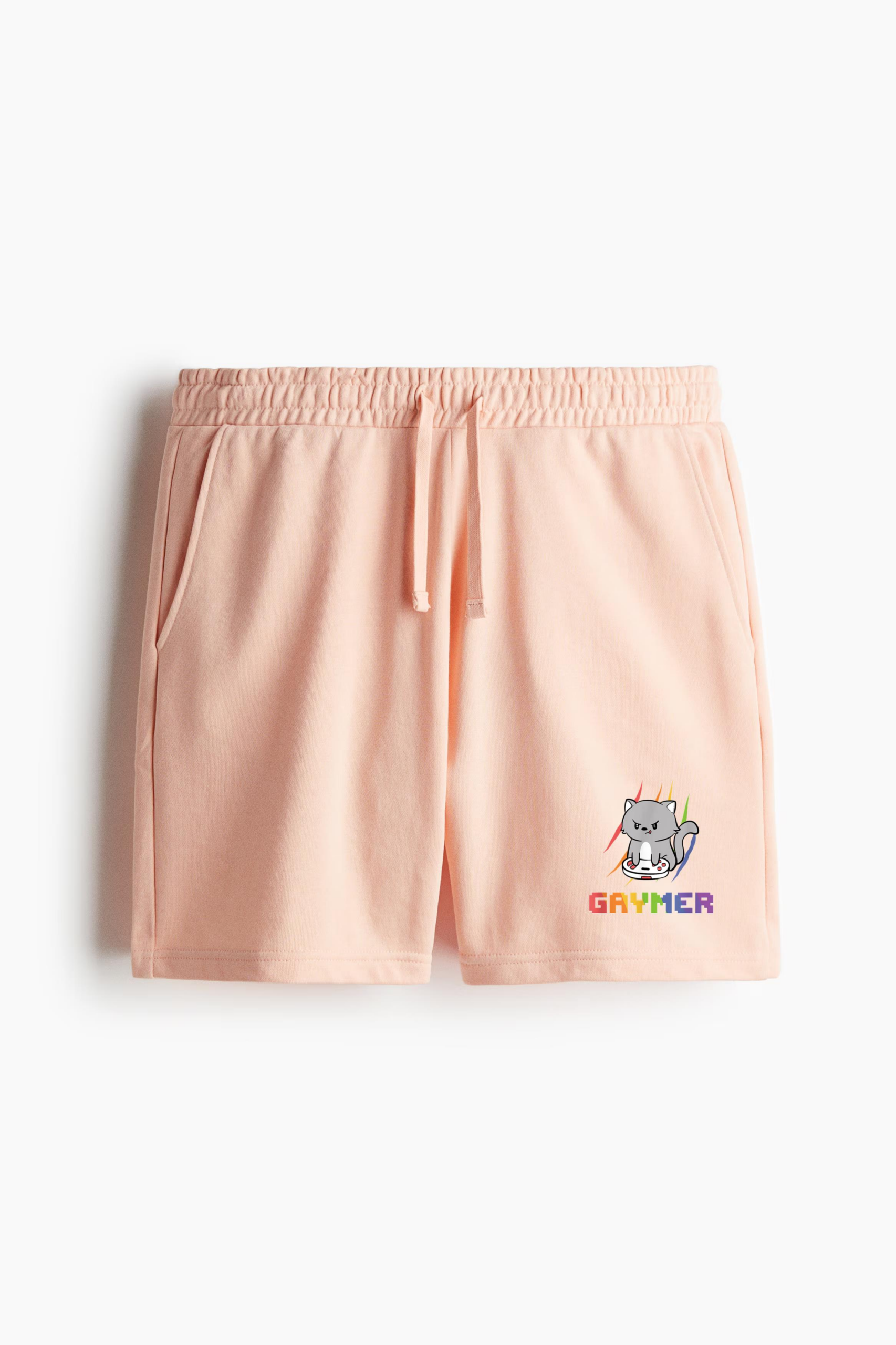 Gaming Cat Gaymer Video Game LGBT Pride Relaxed-Fit Shorts - Image 3