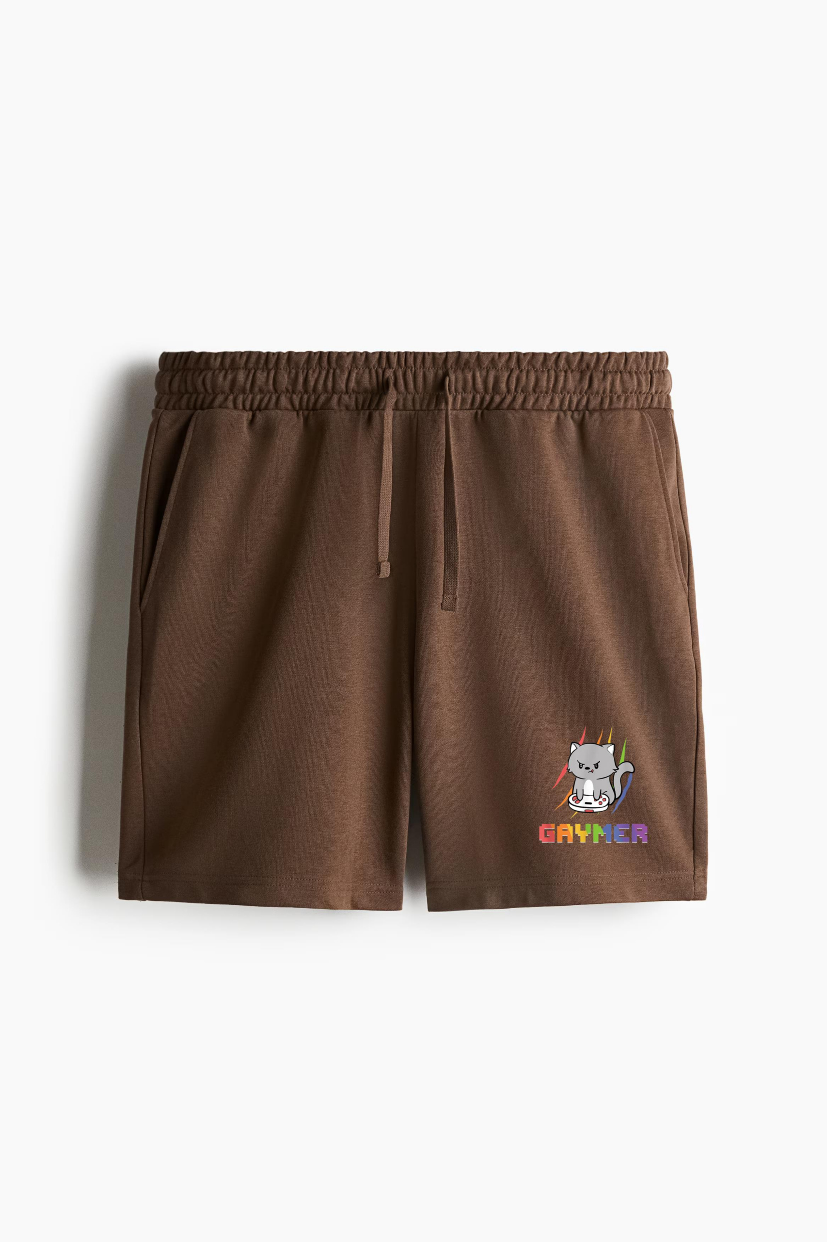 Gaming Cat Gaymer Video Game LGBT Pride Relaxed-Fit Shorts - Image 2