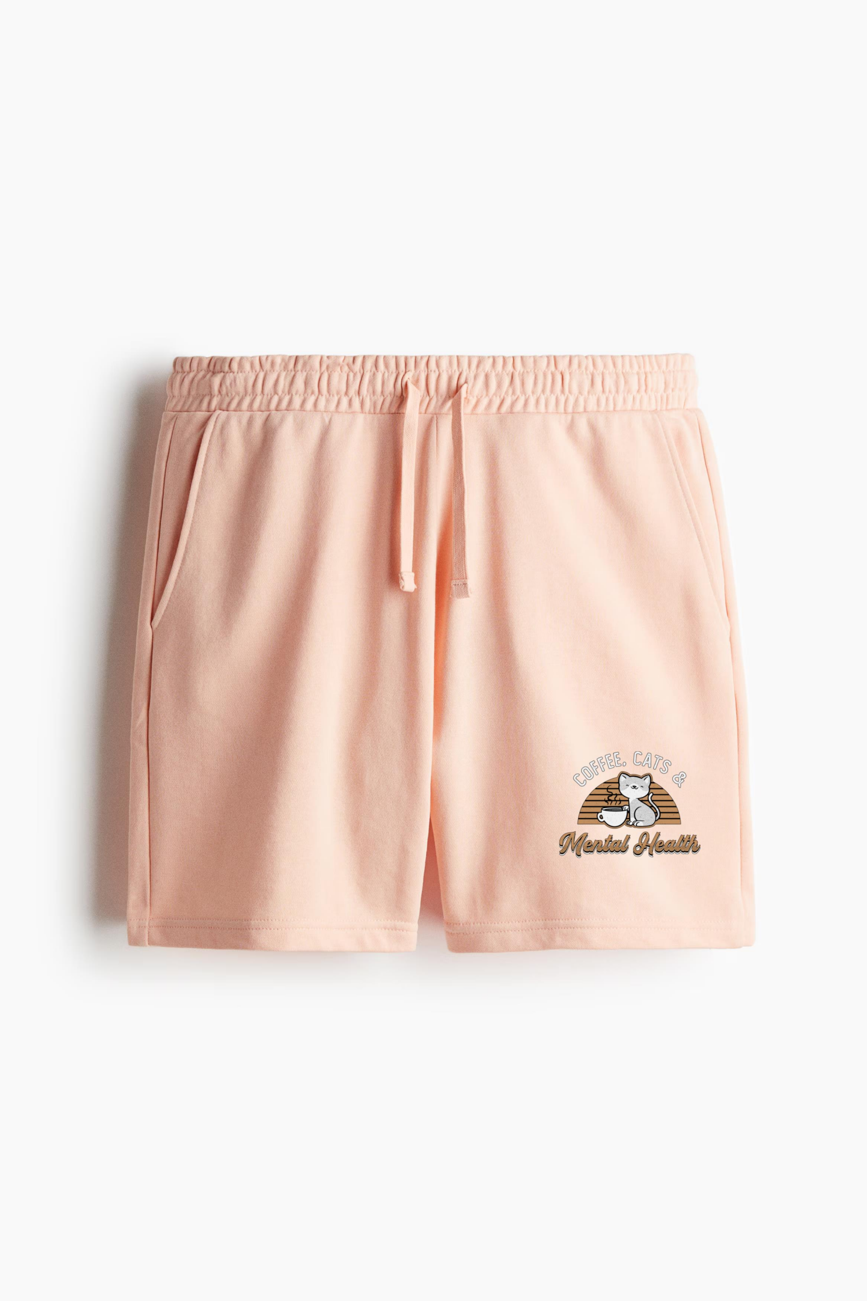 Mental Health Coffee Cats Relaxed-Fit Shorts - Image 3
