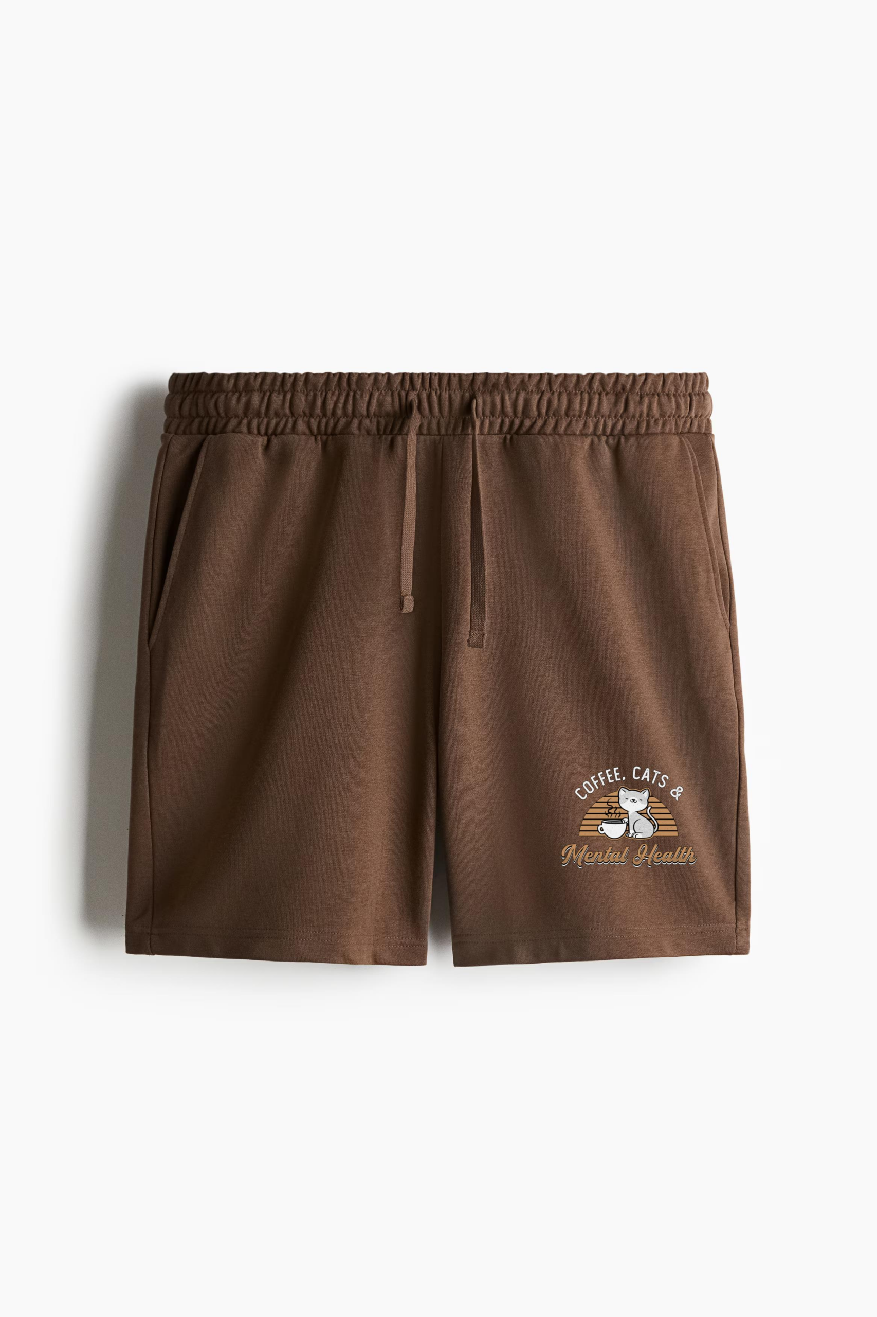 Mental Health Coffee Cats Relaxed-Fit Shorts - Image 2