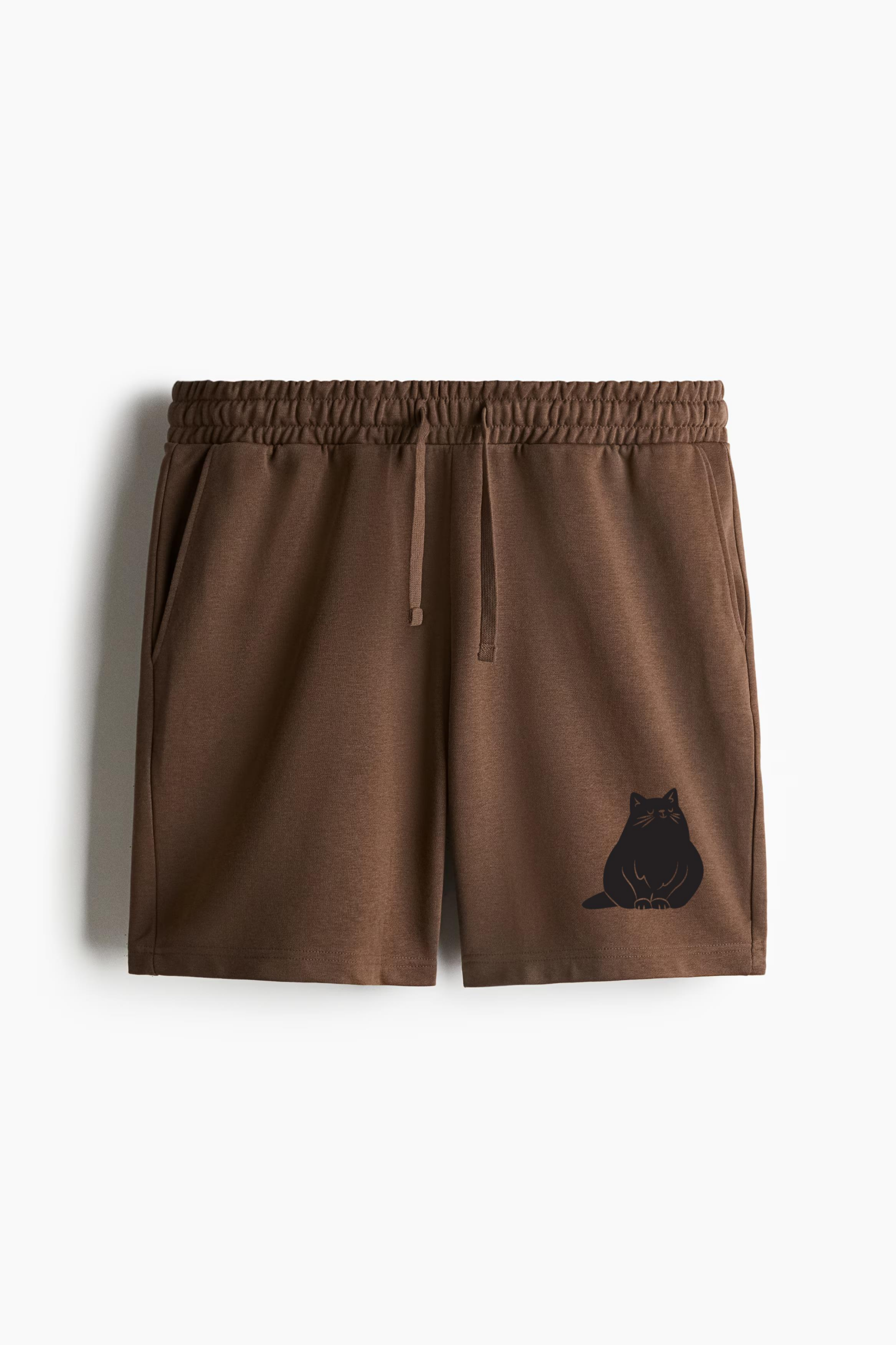 Simple Cat Silhouette Relaxed-Fit Shorts - Image 2