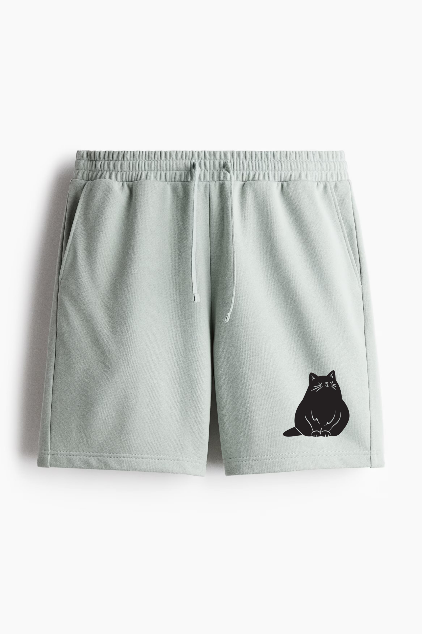 Simple Cat Silhouette Relaxed-Fit Shorts