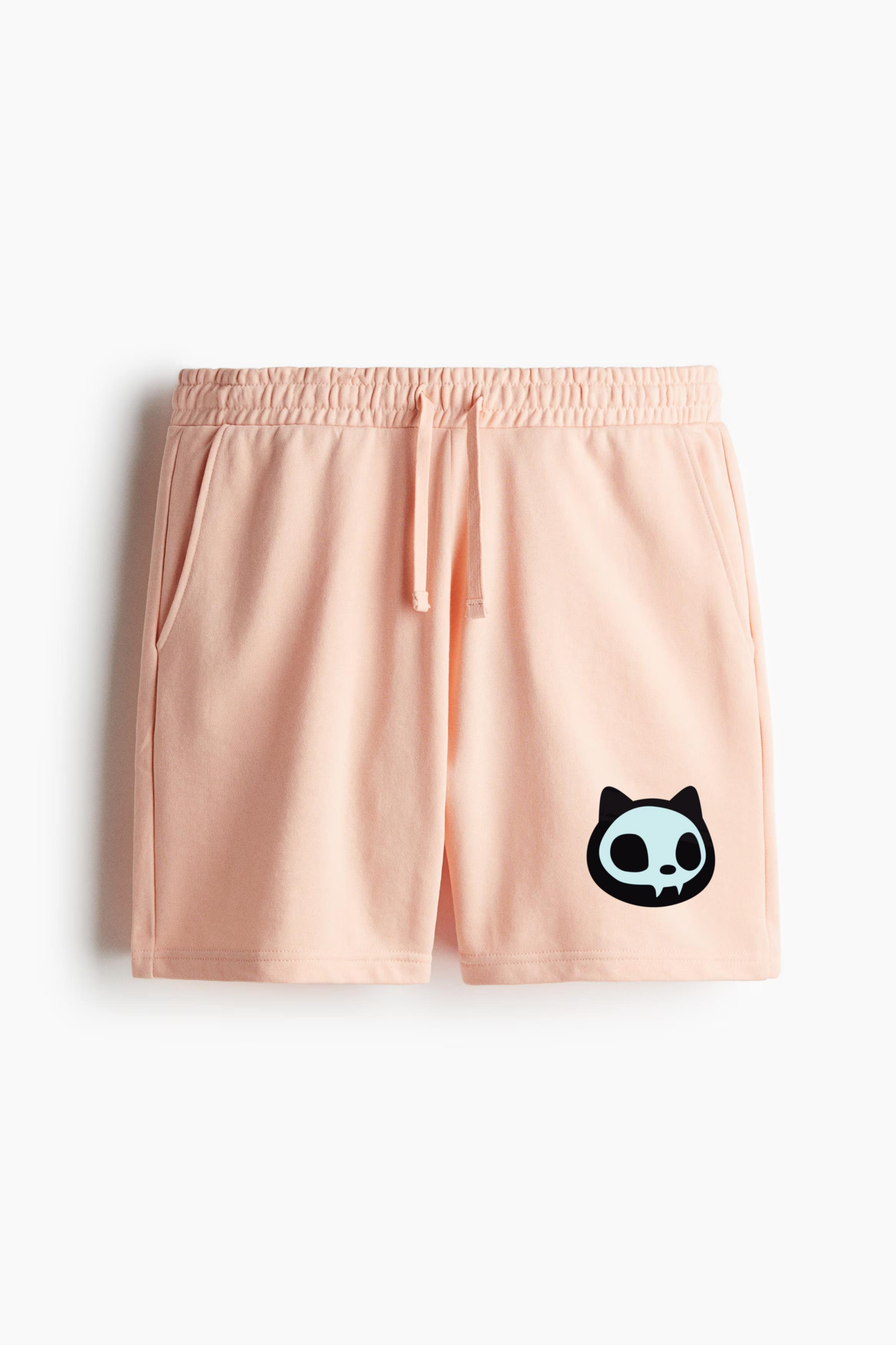 Skeleton Ghost Cat Head Relaxed-Fit Shorts - Image 3