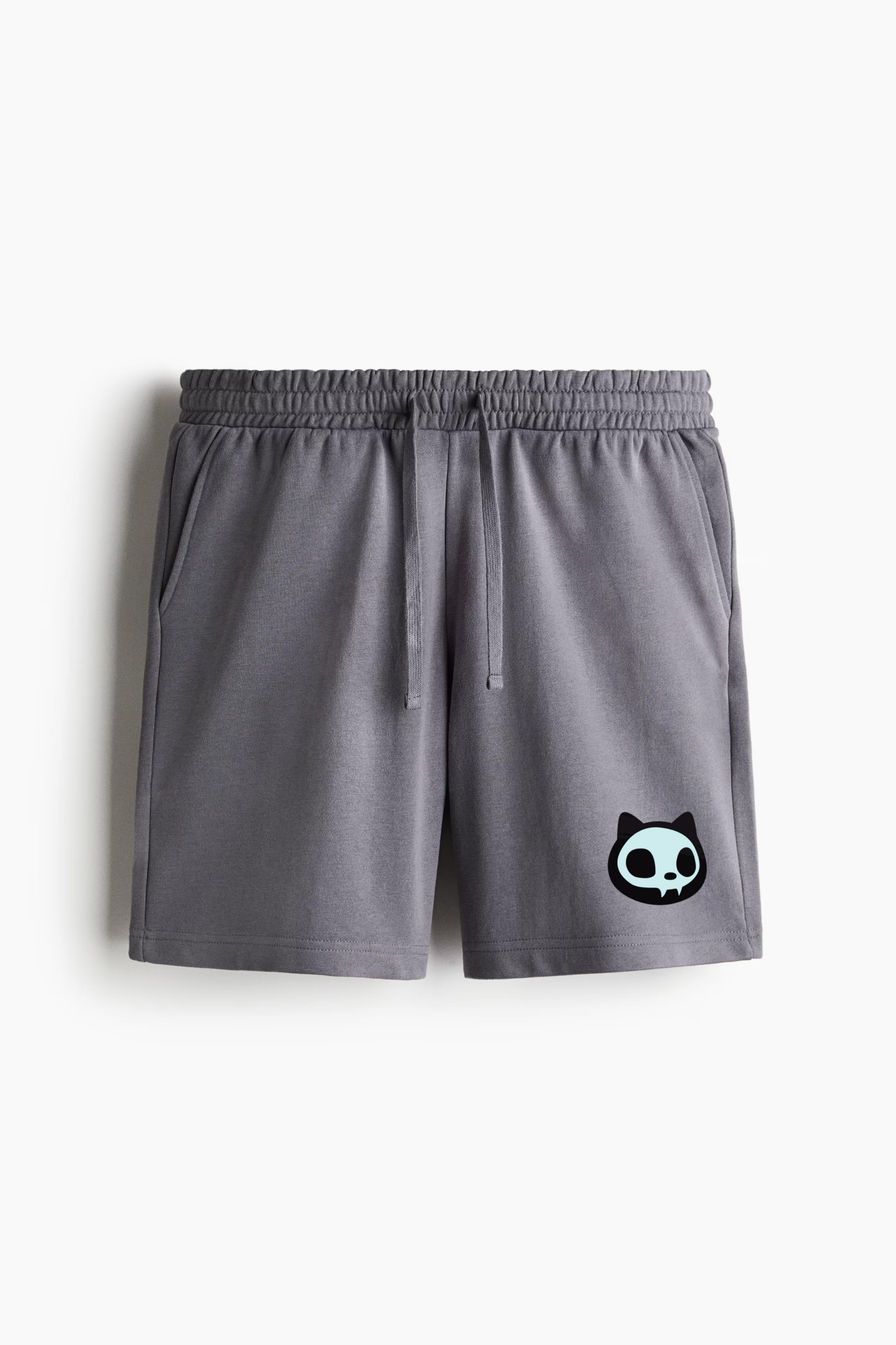 Skeleton Ghost Cat Head Relaxed-Fit Shorts - Image 4