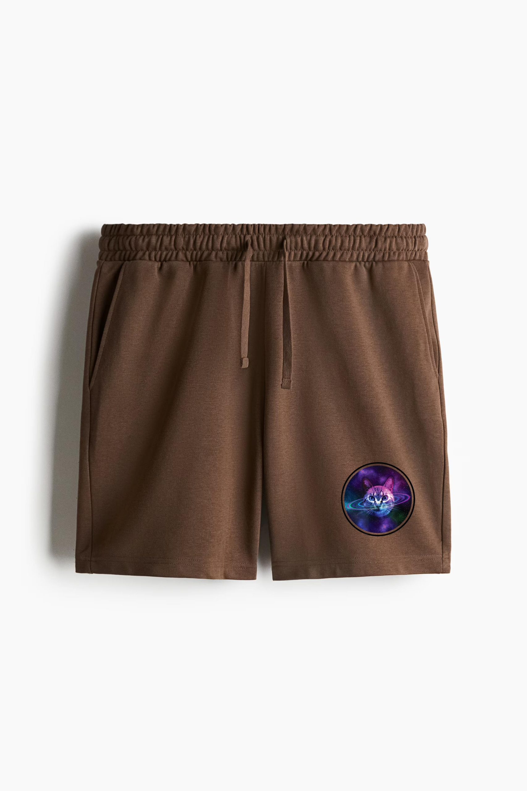 Space Cat Galaxy Caturn Rings Relaxed-Fit Shorts - Image 2