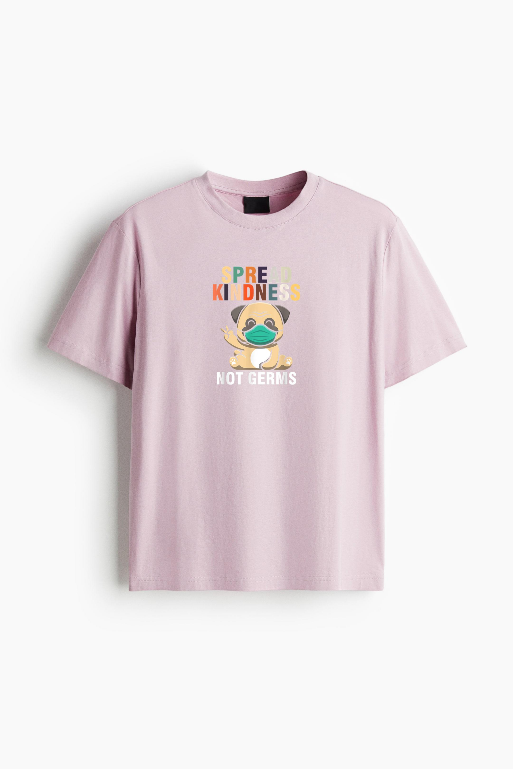 Spread Kindness Not Germs Face Mask Pug Dog Classic Regular Fit T-Shirt - Image 3