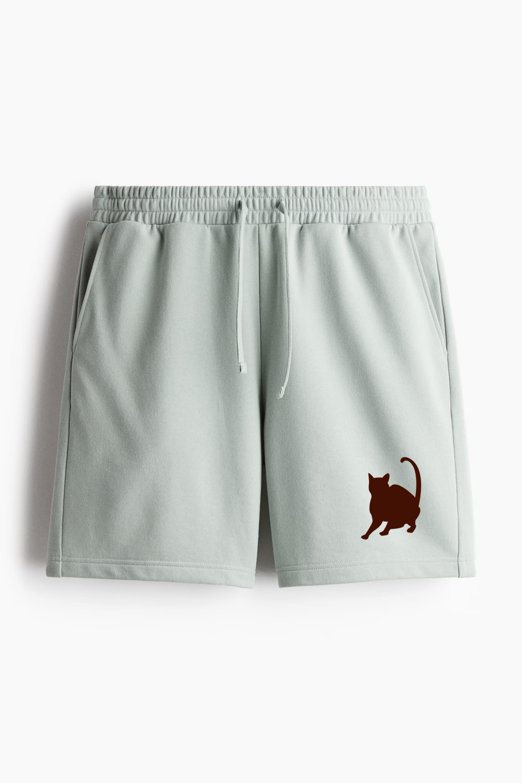 Standing Cat Silhouette Relaxed-Fit Shorts