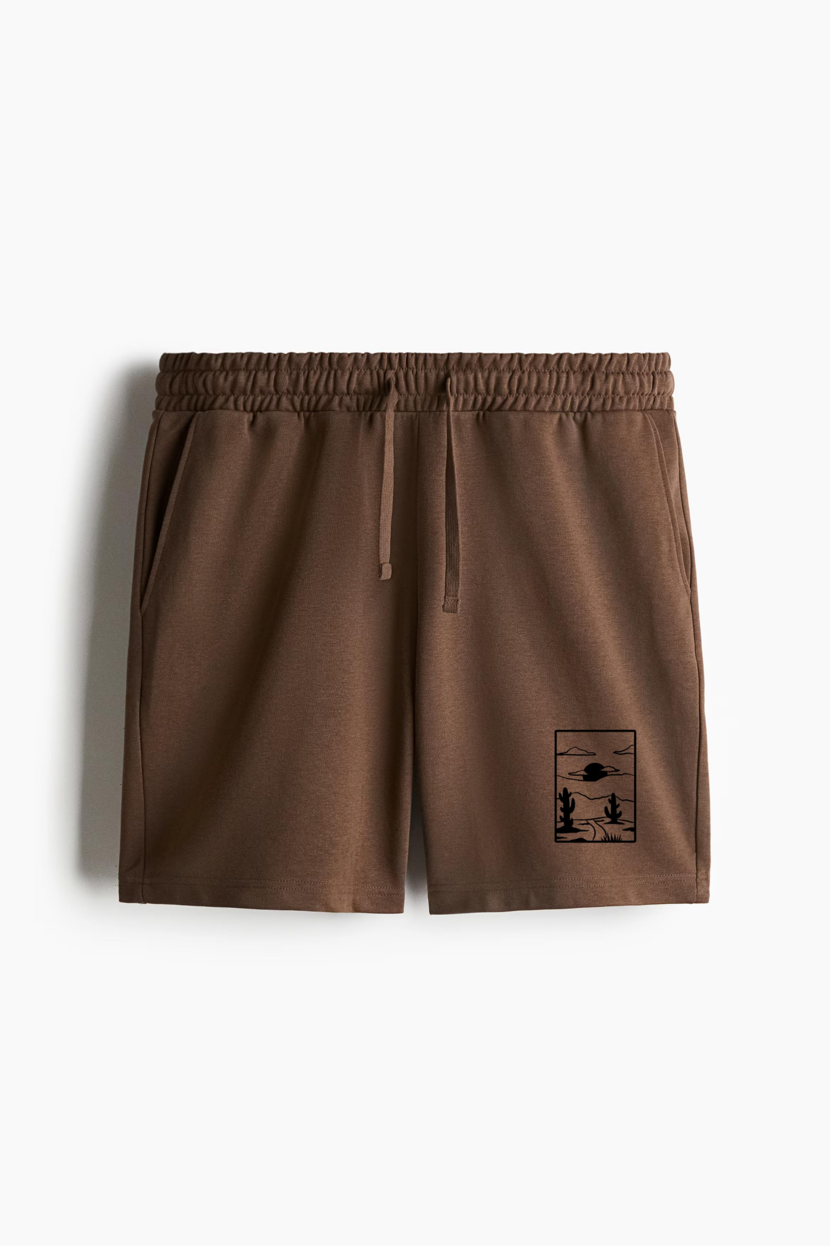 Stylized Geometric Owl Illustration Relaxed-Fit Shorts - Image 2
