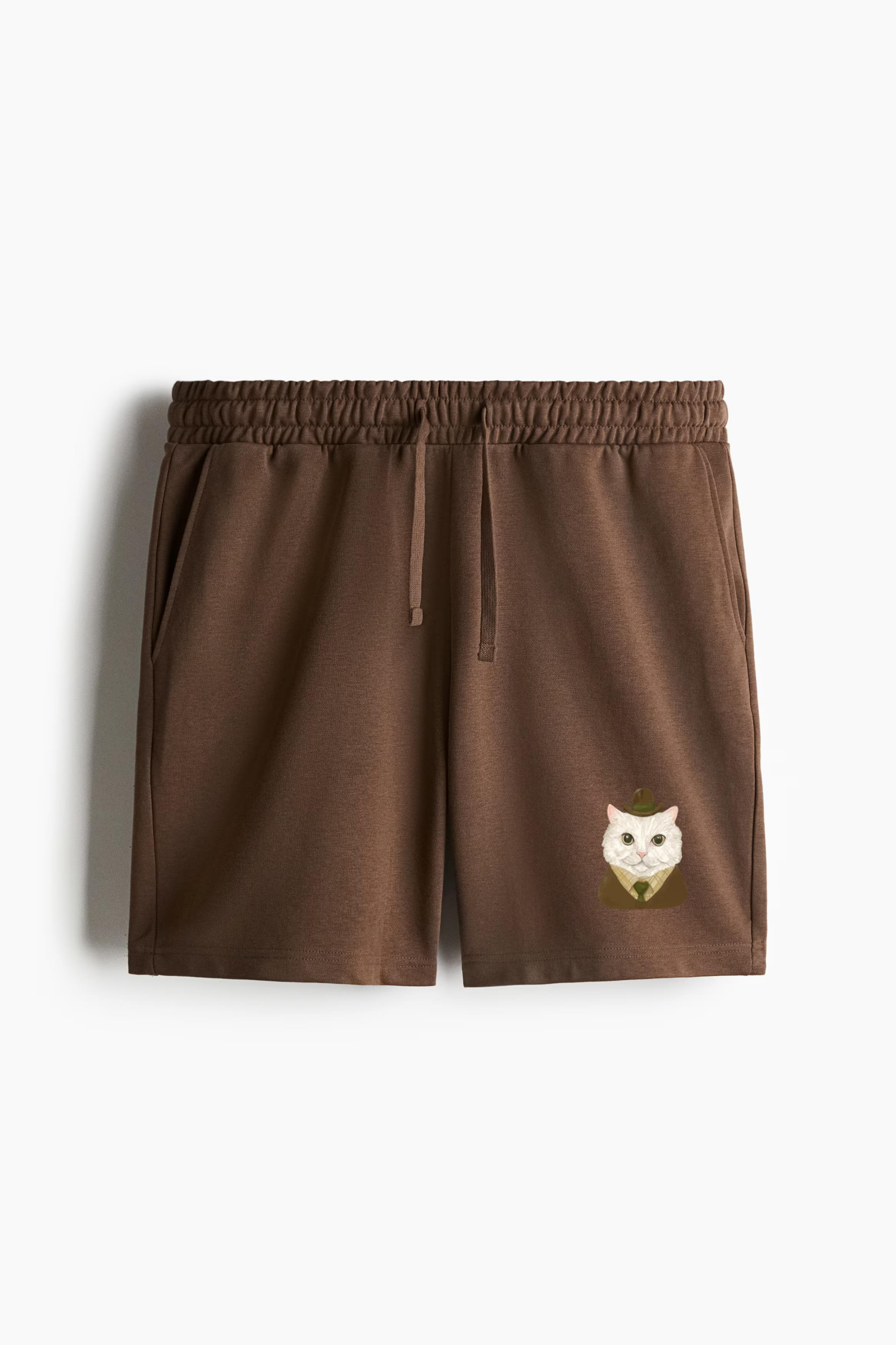 Suit Cat Character Watercolor Relaxed-Fit Shorts - Image 2
