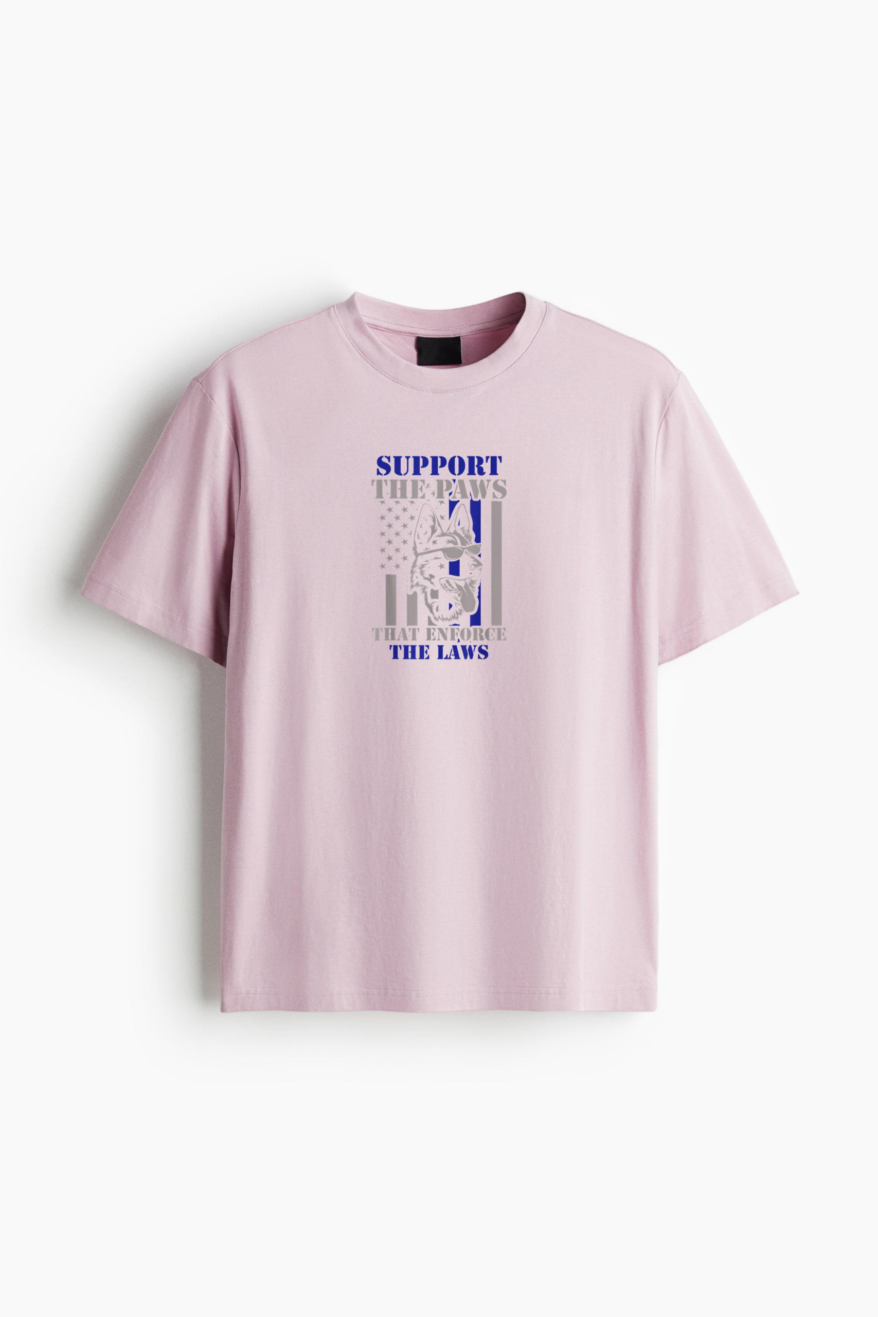 Support The Paws That Enforce The Laws German Shepherd Dog Classic Regular Fit T-Shirt - Image 3
