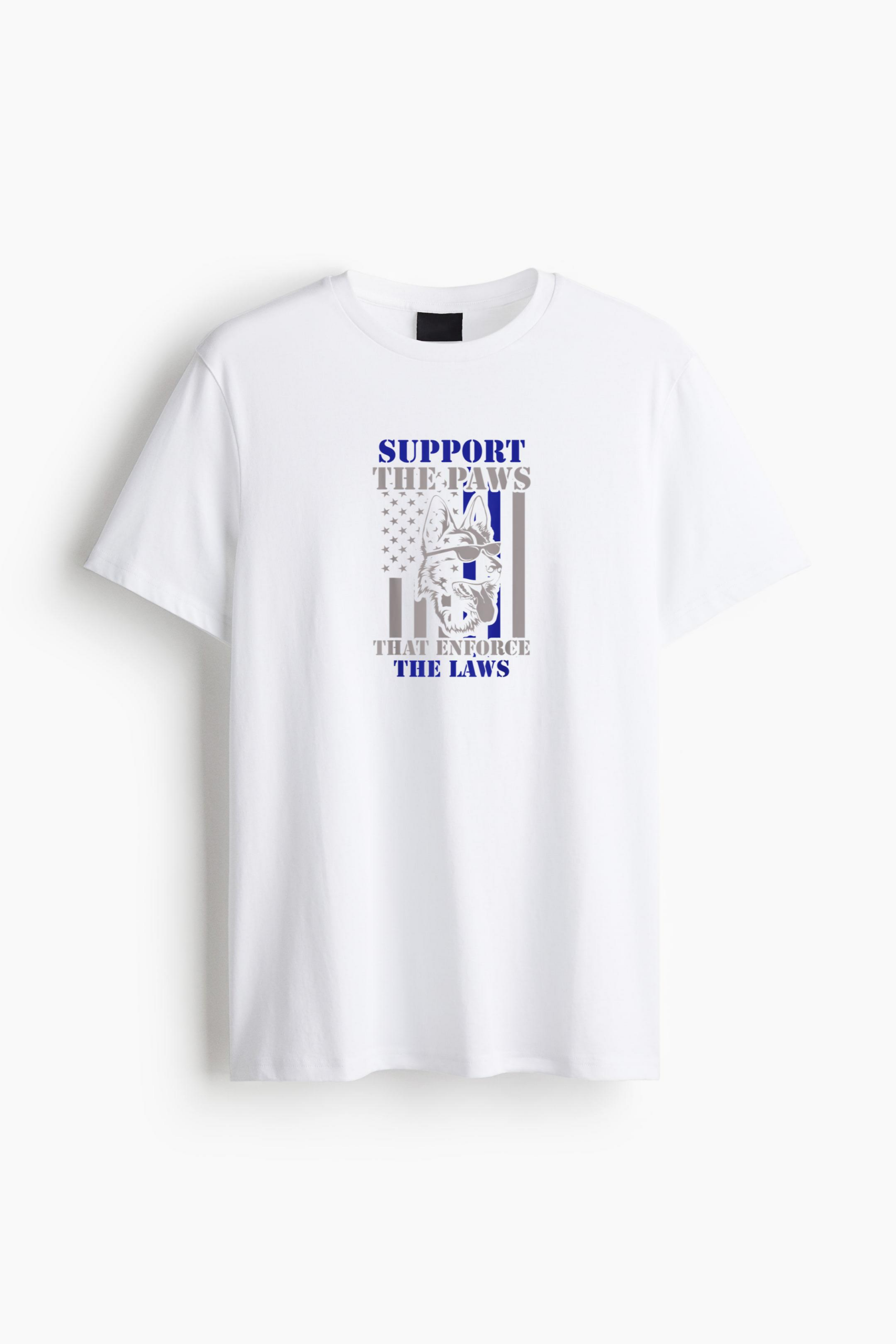 Support The Paws That Enforce The Laws German Shepherd Dog Classic Regular Fit T-Shirt - Image 2