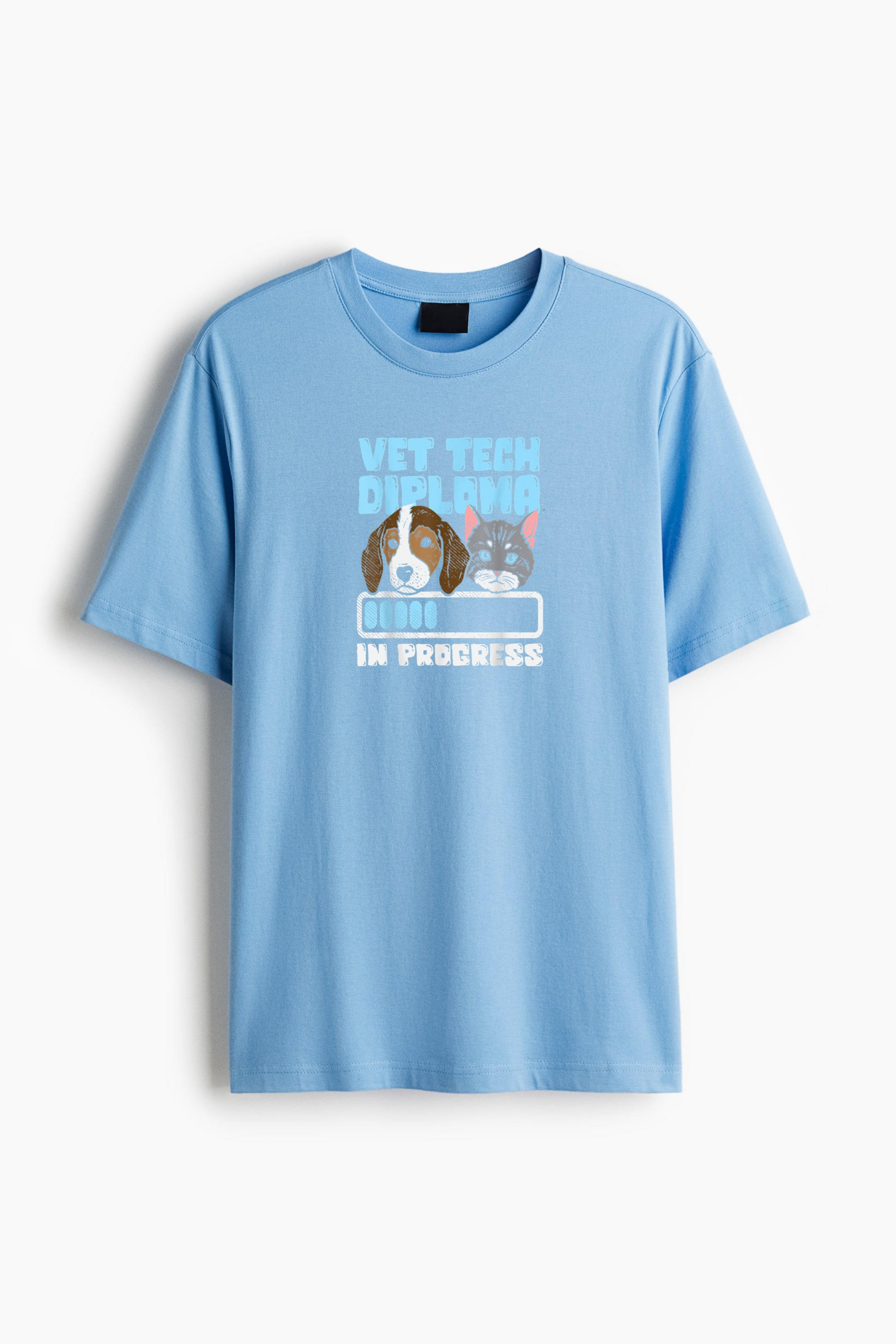 Vet Tech Diploma In Progress Cat And Dog Classic Regular Fit T-Shirt