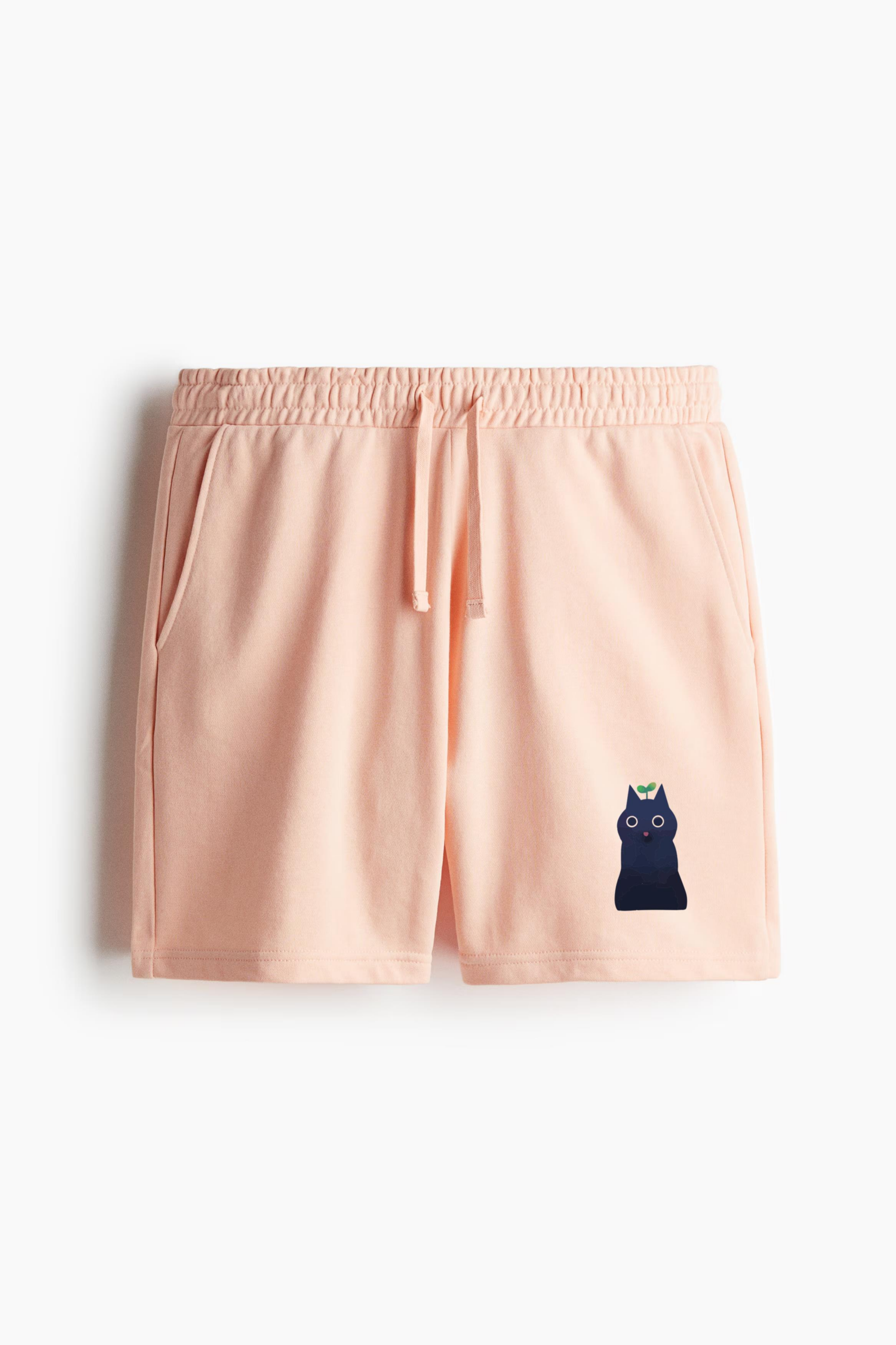 Watercolor Baby Plant Cat Character Relaxed-Fit Shorts - Image 3